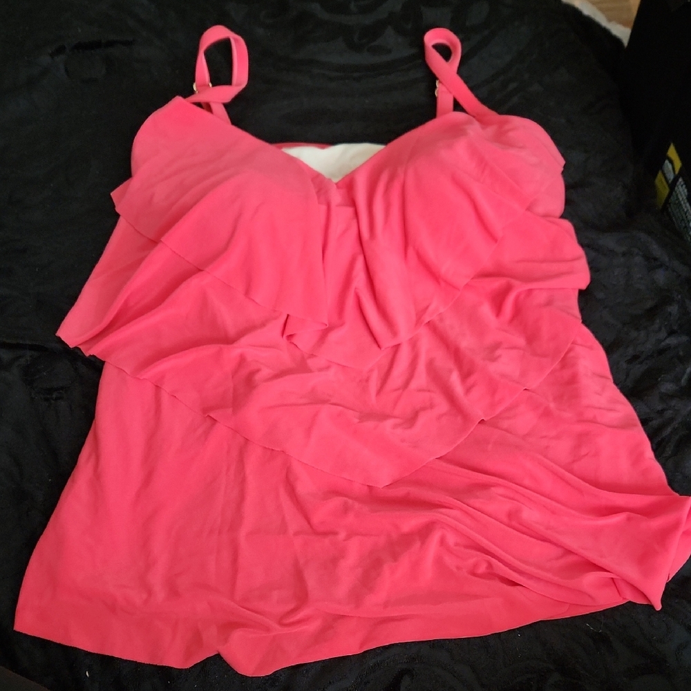 Women's Red Layered Bikini Tank Top